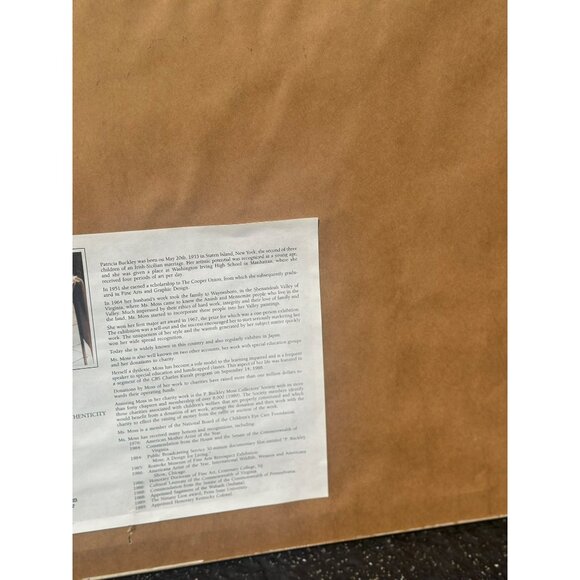 VTG 1991 P. Buckley Moss Amish Winter Scene Print Lancaster Ride Folk Art COA - Picture 10 of 10